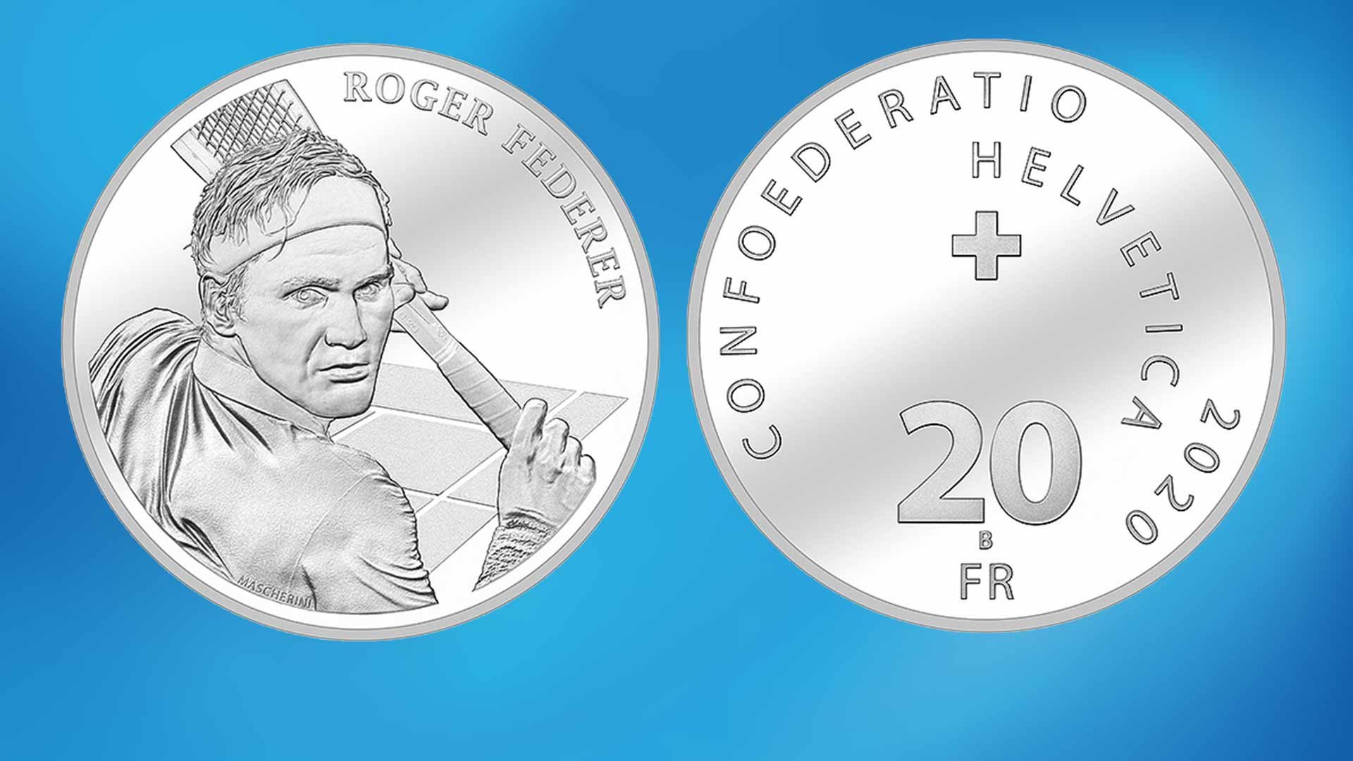 Federer má jako první žijící Švýcar pamětní minci. Konec kariéry neplánuje